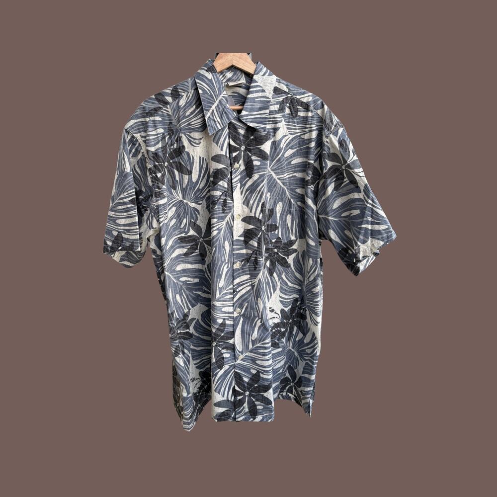 Go Barefoot Hawaiian Shirt | Blue Floral | Size 2XL | Vintage